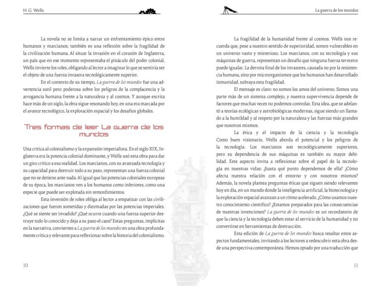 Página interior de «La guerra de los mundos»: el cielo nocturno atravesado por un destello, en las primeras páginas
