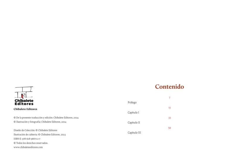 Página interior de «La metamorfosis»: página de créditos y sumario de la edición